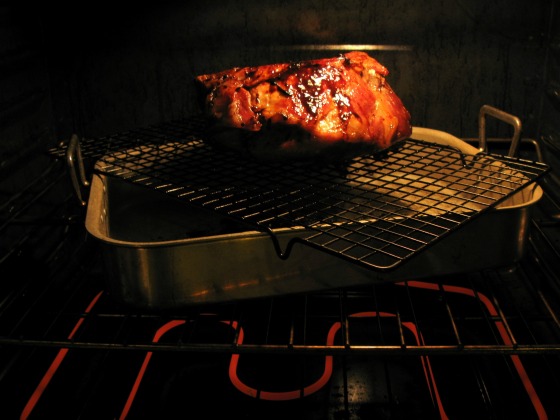 Pork shoulder roast in the oven