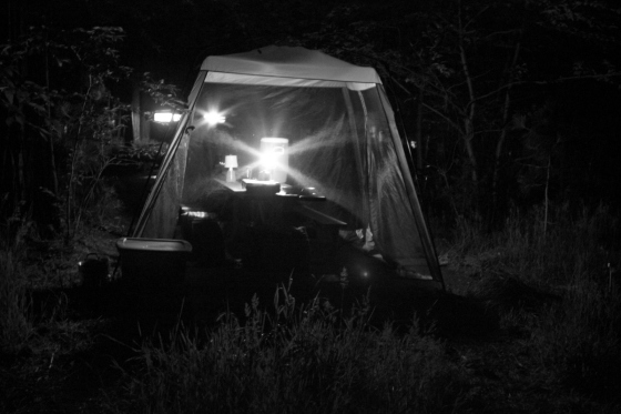 Screen Tent and Propane Lantern
